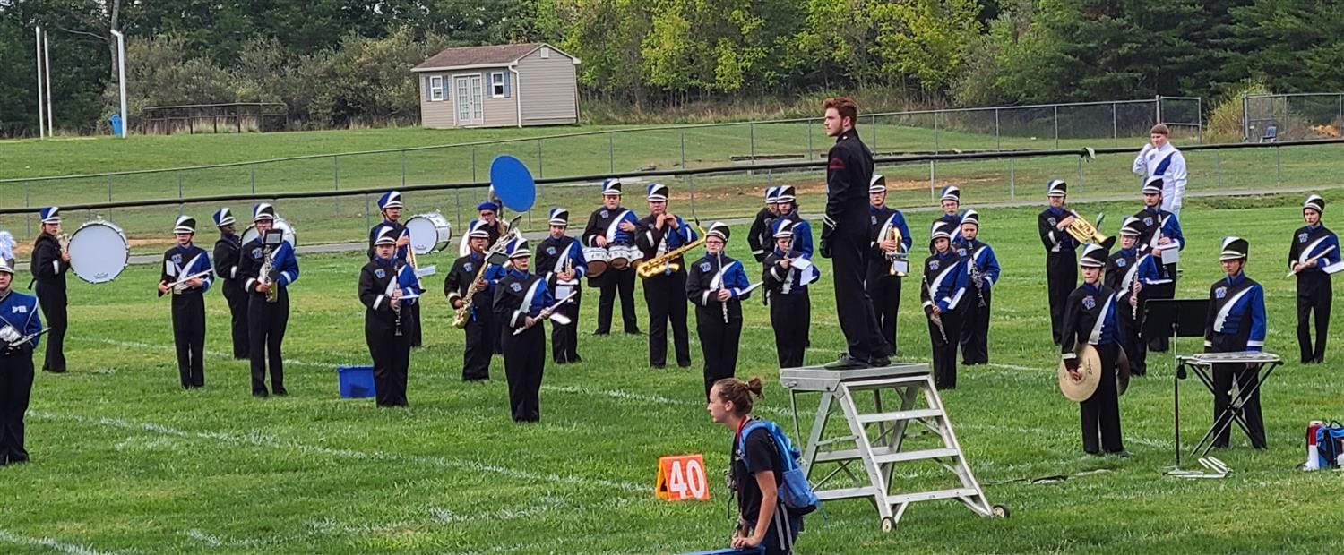 Marching Band Performing on the Field